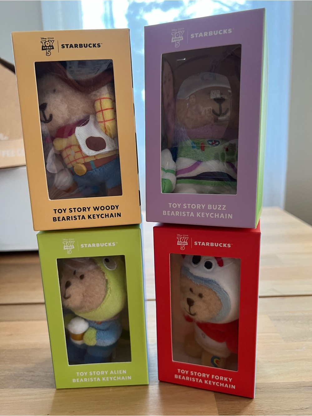 NIB Starbucks Korea X Toy Story 5 Keychain Set